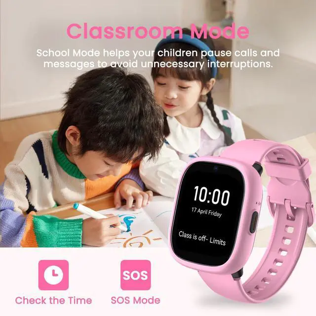 Alt view image 4 of 4 - K3 Kids Smart Watch with GPS and Phone, 1.7 Inch HD 4G Smartwatch with Video Calls, WiFi, SOS, Music, Alarm Clock, School Mode, IP68 Waterproof Smart Watch for Kids