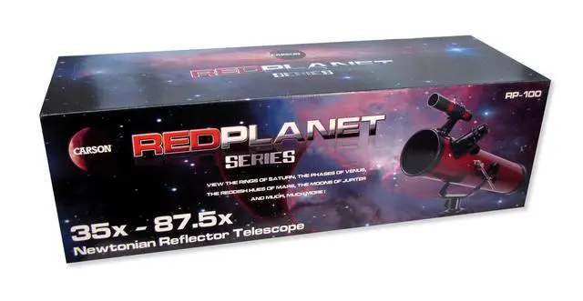 Alt view image 3 of 4 - Red Planet 35-78x76mm Newtonian Reflector Telescope (RP-100), Red