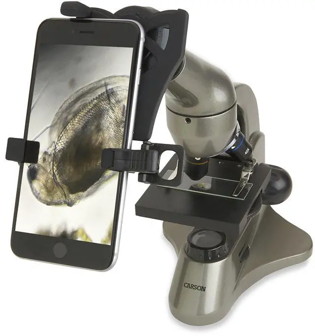 Main image of Beginner 40x-400x Student Compound Microscope with Universal Smartphone Digiscoping Adapter and Cam Phone App (MS-040SP)