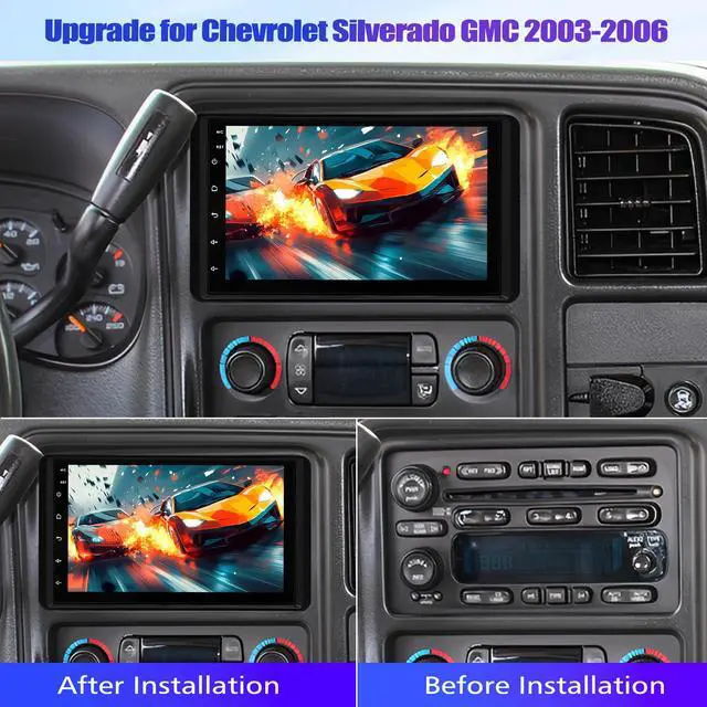 Alt view image 2 of 4 - Car Stereo Radio for Chevrolet Chevy Silverado Avalanche Tahoe GMC Siera Canyon Yukon 2003 2004 2005 2006, 7" Touchscreen Android 13 Car Radio with CarPlay Android Auto GPS Navi Bluetooth SWC Camera