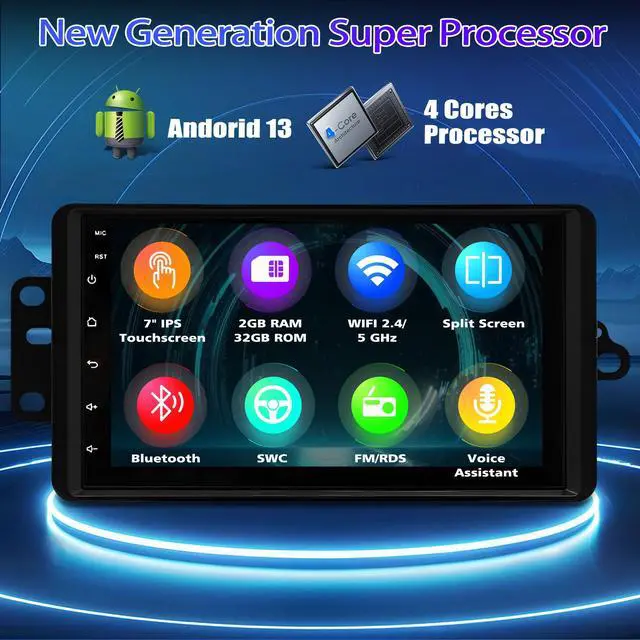 Alt view image 4 of 4 - Car Stereo Radio for Chevrolet Chevy Silverado Avalanche Tahoe GMC Siera Canyon Yukon 2003 2004 2005 2006, 7" Touchscreen Android 13 Car Radio with CarPlay Android Auto GPS Navi Bluetooth SWC Camera