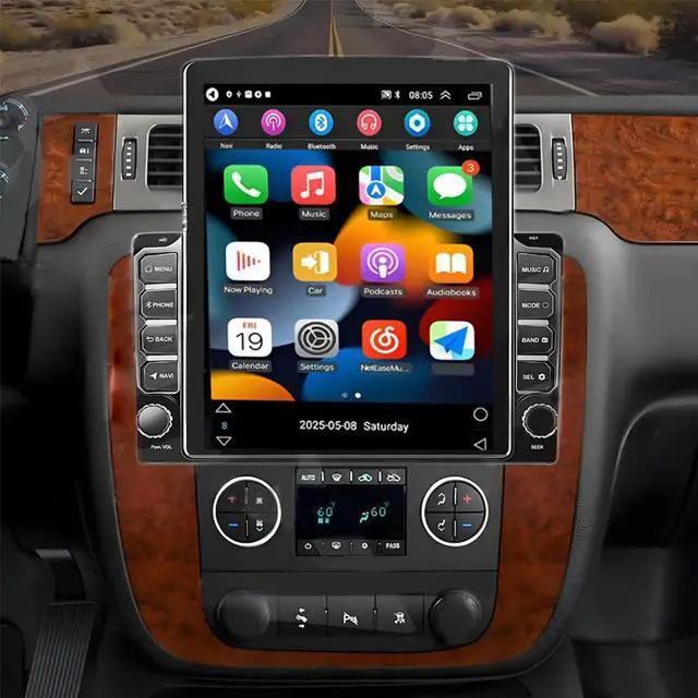 Main image of Wireless Carplay Radio for Chevy Silverado Chevrolet GMC 2006-2014-9.7 Touch Screen Upgrade for Silverado Car Stereo Bluetooth, EQ, FM, Wireless Android Auto, GPS, WiFi, SWC, Mic, Backup Cam