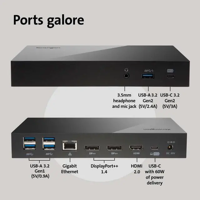 Alt view image 6 of 6 - SD4800P USB-C 10Gbps Scalable Video Docking Station w/ 135W adapter - DP/DP/HDMI - Windows