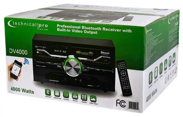 Alt view image 5 of 5 - Professional 4000w Receiver/Amplifier/DVD Player Bluetooth/USB/FM