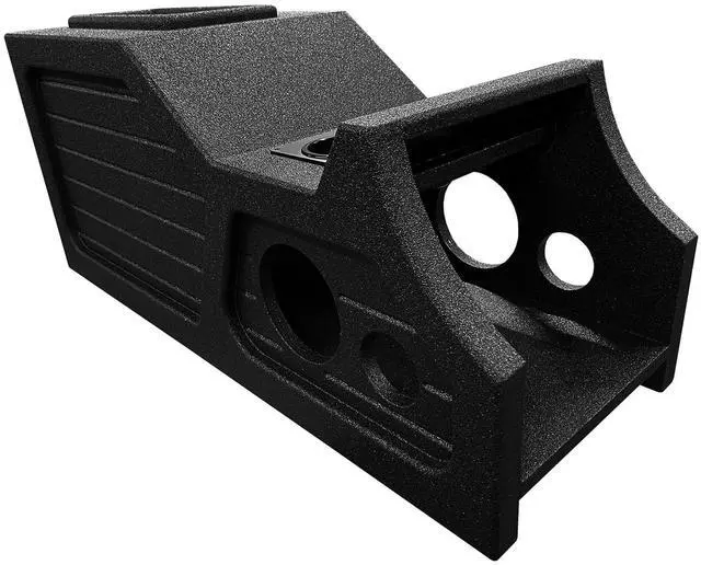 Main image of REC136 12" Center Console Subwoofer Box, Vented, 2.05 Cu Ft, Bed Liner Finish, Precision MDF, for 2007-2013 Chevy/GM Crew Cab Audio Enthusiasts