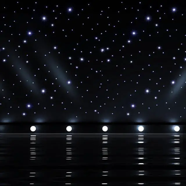 Main image of LED Stage Star Backdrop, Party Curtain Velvet Backdrops with DMX512 Remote Controller 12W Foldable LED Stage Star Backdrop Curtain for Wedding Party Club Show (White)