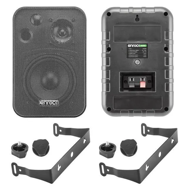 Alt view image 3 of 4 - PDA6BU 200-Watt 2-Channel Digital USB/AUX FM Radio Stereo Amplifier Receiver, Bundle Combo With 4x Enrock EKMR408B 4" Inch 200-Watt 3-Way Black Box Speakers, 50 Feet 16-Gauge Speaker Wire