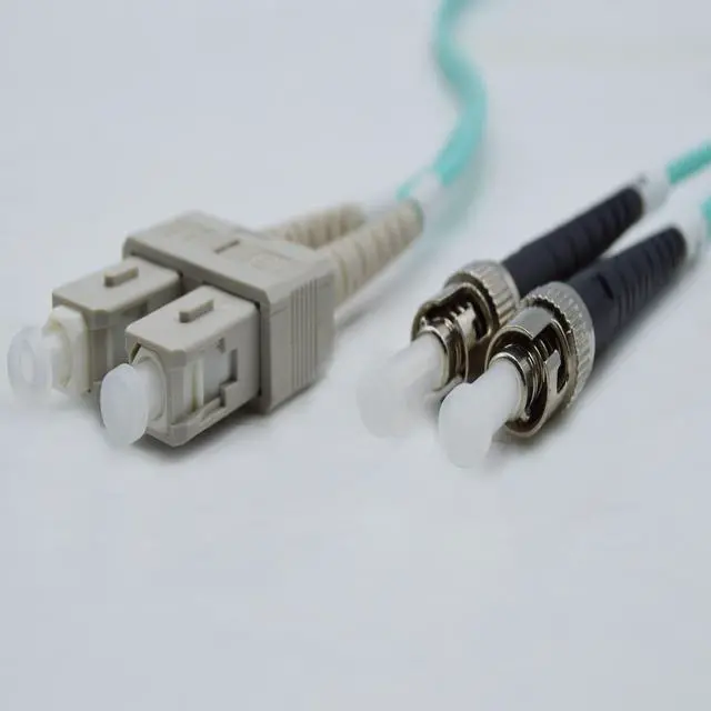 Main image of 55M OM4 SC ST Fiber Optic Cable | Bend Insensitive Plenum 100Gb Duplex 50/125 SC to ST Multimode Jumper 55 Meter (180.44ft) | Length Options: 0.5M-300M | 10/100g sfp 100gb mm ofnp