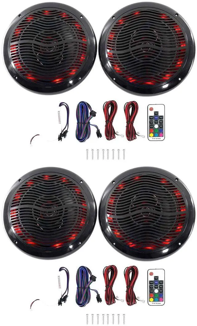 Main image of RMC65LB 6.5" 1200-Watt peak/600-Watt RMS 2-Way Marine Speaker with LED Light System, CEA Compliant, Waterproof and UV Resistant, for Boat Outdoor Audio, 4-Piece