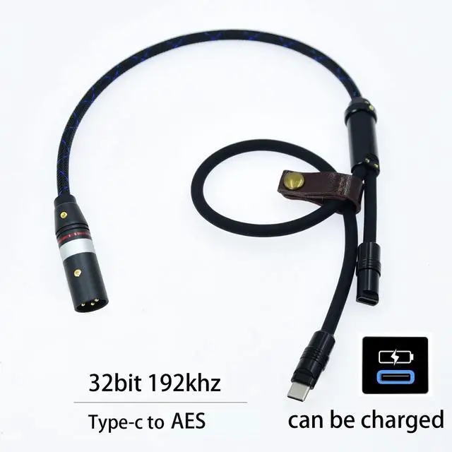 Alt view image 2 of 3 - 60ft USB c to AES Cable Male Type-c to Digital 110 Ohm Interface XLR Male Adapter EBU Wire for dac amp Sound Preamp Amplifier with Phone dsd128 192K Charge