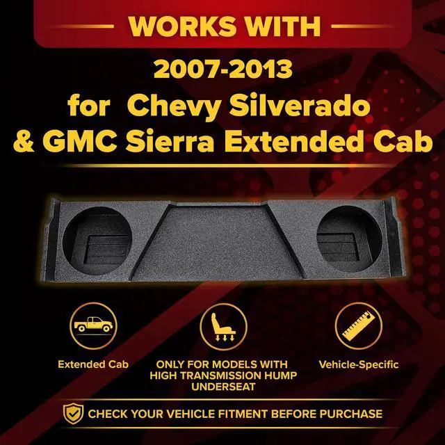 Alt view image 2 of 4 - QPower Dual 12in Underseat Downfire Subwoofer Enclosure, Q-Bomb Sub Box Compatible with Chevy Silverado XCab and GMC Sierra XCab 2007-2013