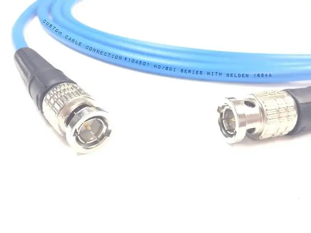 Alt view image 3 of 4 - 250 Foot Belden 1694A 3G/6G HD-SDI RG6 Cable (75 Ohm) with Canare BCP-B53 BNC connectors Blue # 104501-200