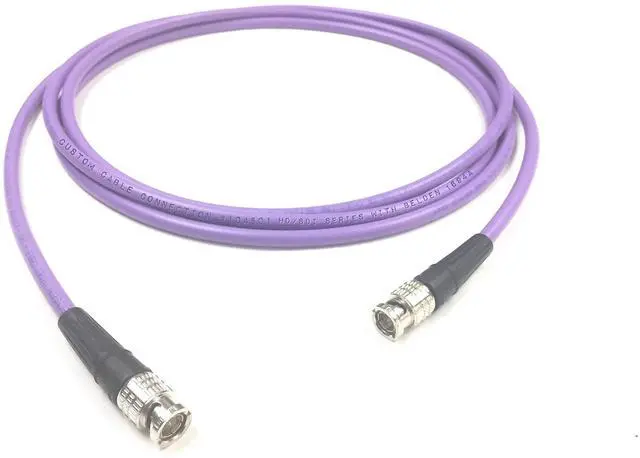 Main image of 250 Foot Belden 1694A 3G/6G HD-SDI RG6 Cable (75 Ohm) with Canare BCP-B53 BNC connectors Purple # 104501-200