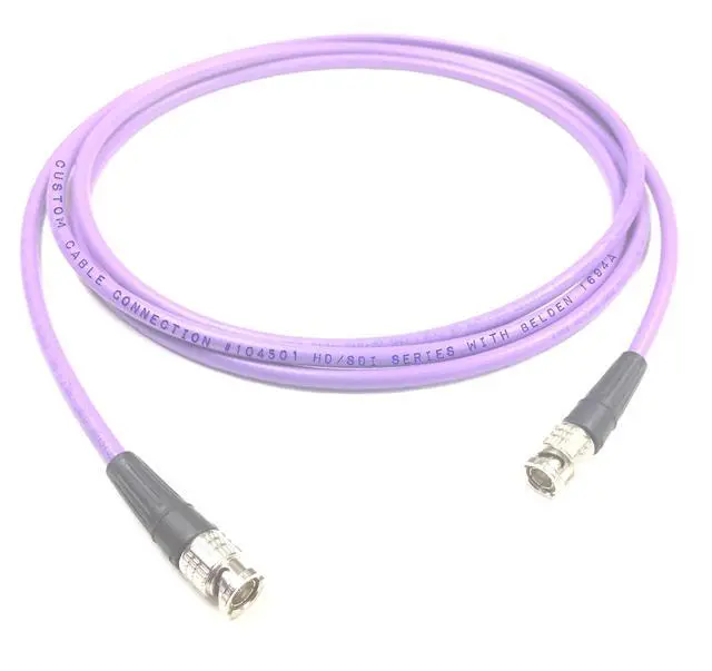 Alt view image 3 of 4 - 250 Foot Belden 1694A 3G/6G HD-SDI RG6 Cable (75 Ohm) with Canare BCP-B53 BNC connectors Purple # 104501-200