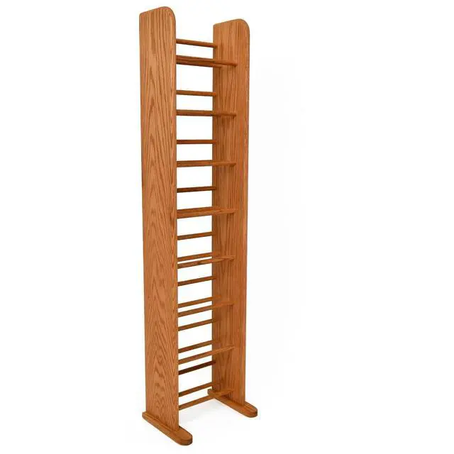 Alt view image 3 of 4 - Hill 04 Series Dowel Style CD Storage Rack Storage Shelf Real Oak Wood Media & Display Shelves, Handcrafted in the USA (Honey, 54" x 12" x 7.25")