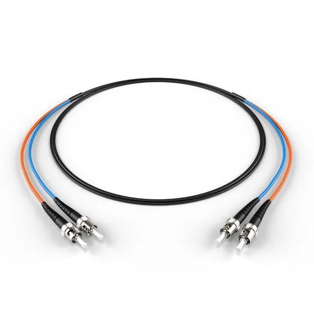 Main image of 45M OM1 ST ST Fiber Optic Cable | Indoor/Outdoor Duplex 62.5/125 ST to ST Multimode Jumper 45 Meter (147.63ft) | Made in USA | ofnr st-st mmf in/Outdoor | Length: 0.5M-300M