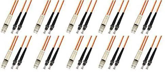 Main image of 3 Meter Multimode Duplex Fiber Optic Cable (62.5/125) - LC to ST - Orange - 10 Pack