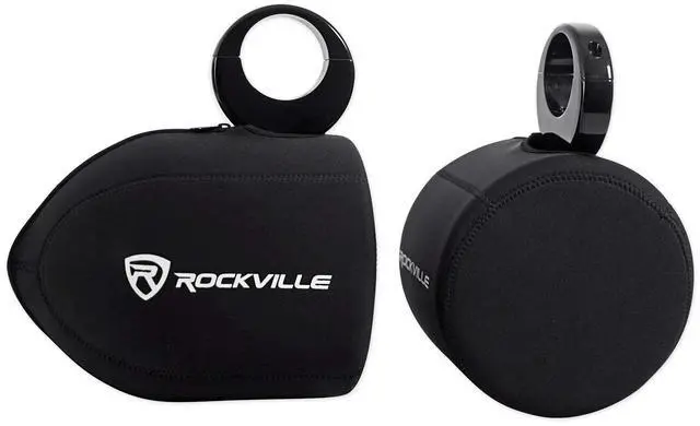 Alt view image 3 of 4 - RWB65B Bundle: Pair of 6.5-in 2-Way 500-Watt Peak / 300-Watt RMS Marine Wakeboard Tower Speakers - Black, Pair of RWBC 6.5-in Neoprene Speaker Covers, 2-Items