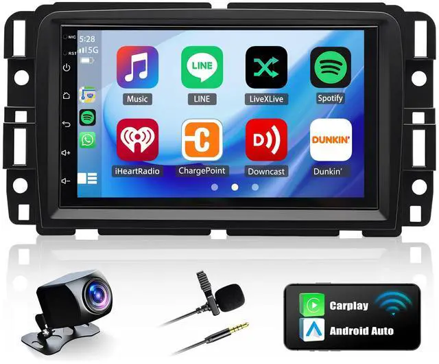 Main image of Android 14 Car Stereo Radio for GMC Acadia Chevrolet Traverse Buick Enclave 2013 2014 2015 2016 2017, 7" HD Screen Car Radio Stereo with CarPlay Android Auto GPS Navi SWC FM DSP Bluetooth Camera Mic