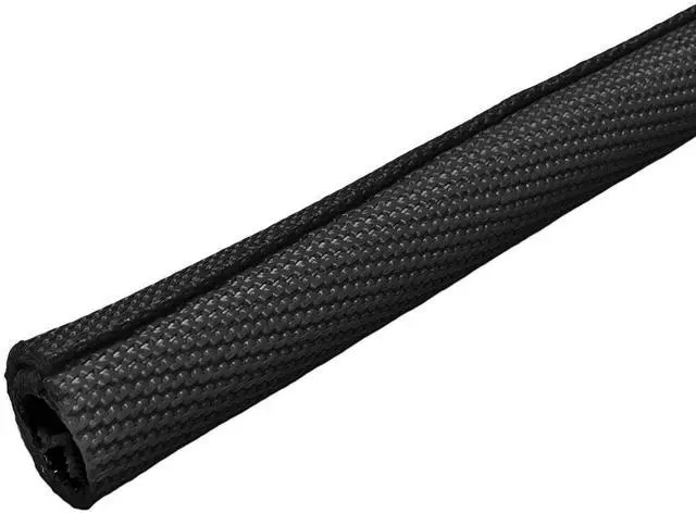 Main image of 3/4" Double Layer Self Closing Braided Wrap Sleeve Cable Management - 100 Feet - Black