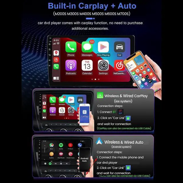 Alt view image 3 of 4 - Android 13 Double Din Car Stereo Radio Fit for Ford F150 2009-2014, 9.7 Inch Touch Screen Multimedia Player GPS Navigation Wireless Carplay Android Auto Support SWC FM Backup Camera, 2G+32G