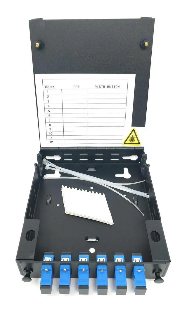 Alt view image 3 of 5 - Wall Mount Fiber Enclosure with Splicing Module and Loaded 6 Port SC-UPC Singlemode LGX Panel