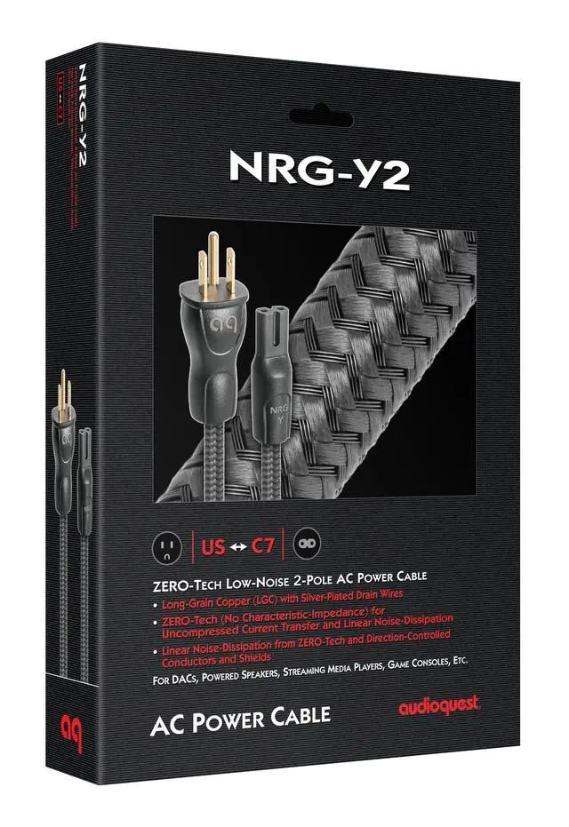 Alt view image 2 of 3 - NRG-Y2 Power Cable (1m, 1 x C7 > 1 x 3-Prong Wall Plug)