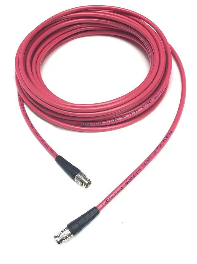 Alt view image 3 of 4 - 150 Foot Belden 1694A 3G/6G HD-SDI RG6 Cable (75 Ohm) with Canare BCP-B53 BNC connectors Red # 104501-150