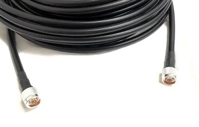 Alt view image 2 of 4 - 45 Foot N Male to N Male LMR400 Times Microwave 50 Ohm Coax Low Loss Antenna Cable for Ham Radio, WLAN, CB Radio and WiFi Antenna Feeders