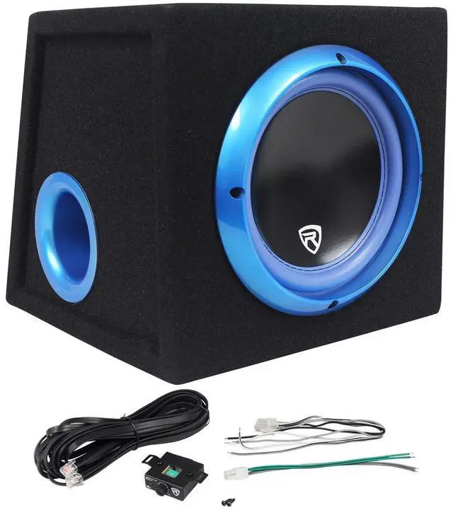 Alt view image 2 of 4 - RVB8.1A Bundle: 8" 300W Peak/200W RMS Powered Car Subwoofer/Sub Enclosure Box w/Remote, RWK10 10 Gauge Amp Installation Kit w/ATC Inline Fuse Holder, 100% Copper RCA, 2-Items