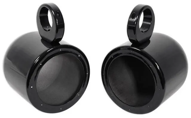 Alt view image 2 of 4 - MAC65B Bundle: (2) 6.5 in Black Aluminum Wakeboard Tower Speaker Pod Enclosures, (2) RWBC Neoprene Covers for Boat Audio Pods, Weather Resistant Storage, 4-Items