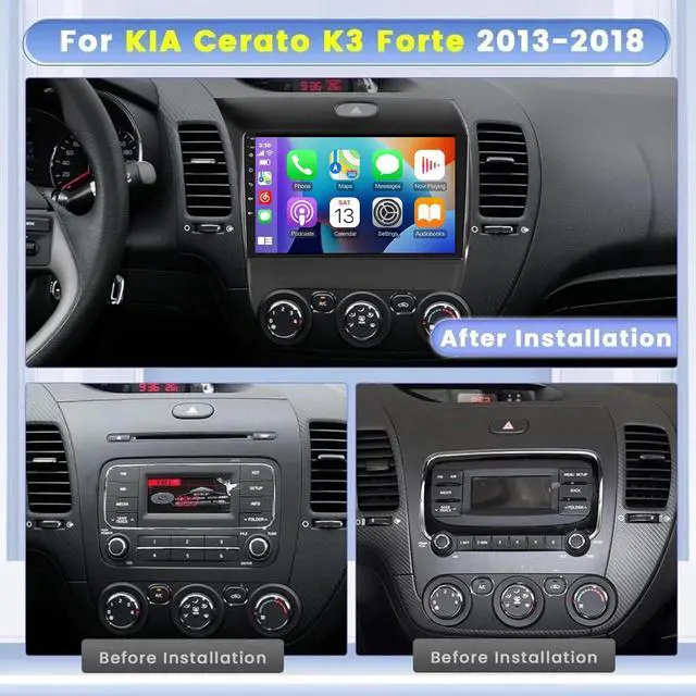 Alt view image 2 of 4 - Android13.0 Car Stereo Fit for KIA Forte 2013-2018, 9 Inch Touch Screen Car Audio Receivers with Wireless Carplay Android Auto Bluetooth GPS WiFi Backup Camera 2G+64G
