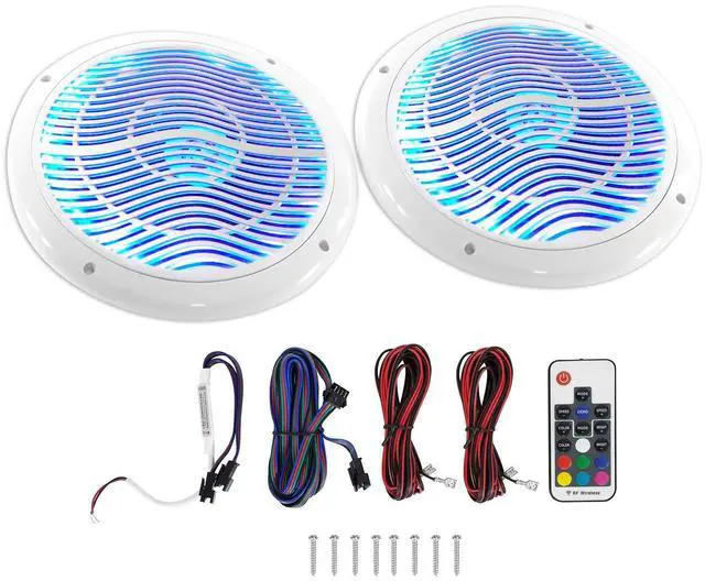 Alt view image 2 of 4 - RMC80LW 8" Marine Boat Speakers, 400W RMS / 1600W Total Peak, LED Lighting with Remote, Waterproof UV Protected, for Marine and Outdoor Audio, 2-Piece