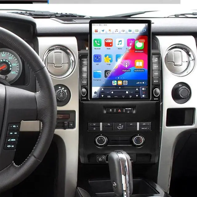 Main image of 4+64G 9.7" Car Stereo Radio Upgrade for Ford F150 F-150 2009 2010 2011 2012 2013 2014 Android 14 Vertical Touchscreen w/Wireless Carplay & Android Auto,GPS Navi BT SWC WiFi FM DSP AHD Backup Camera