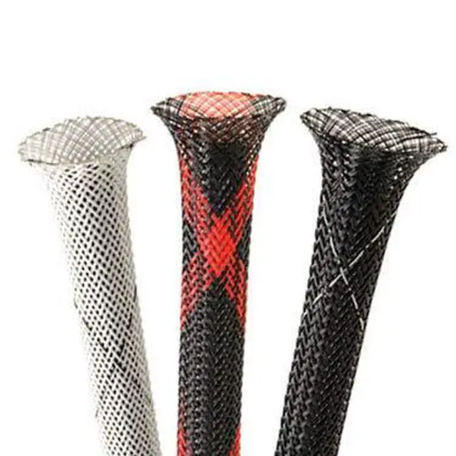 Alt view image 3 of 4 - 1" Flame Retardant PET Expandable Braided Sleeving Flexible Cable Protection Sleeve - 250 Feet - Black