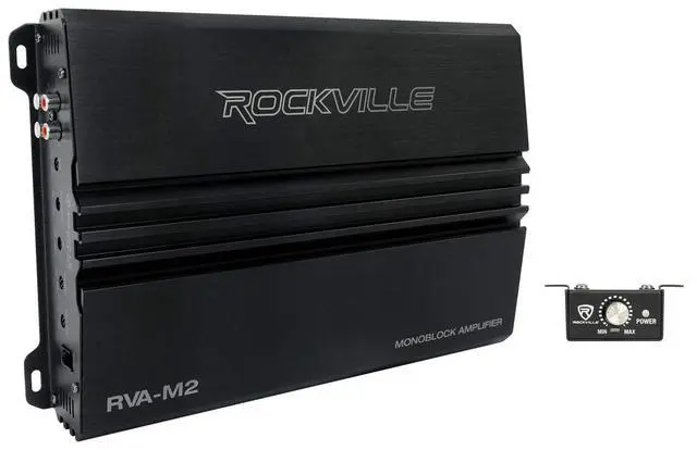 Alt view image 2 of 4 - RVA-M2 Bundle: 2500-Watt Peak/625-Watt RMS Mono Car Amplifier with Remote, RWK41 4-Gauge Complete Amp Wiring Kit with RCA, 2-Items