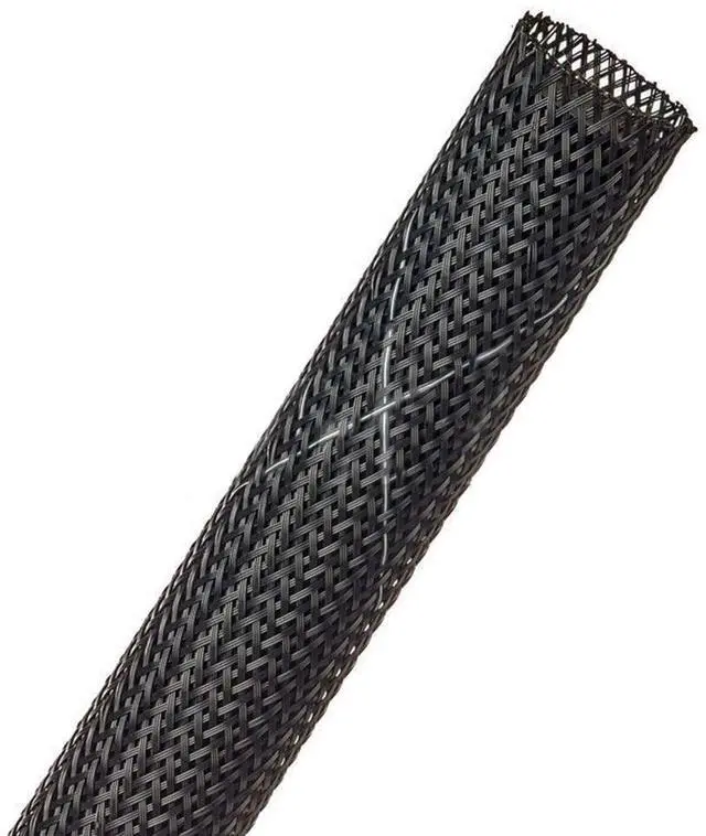 Main image of 3/4" Flame Retardant PET Expandable Braided Sleeving Flexible Cable Protection Sleeve - 250 Feet - Black