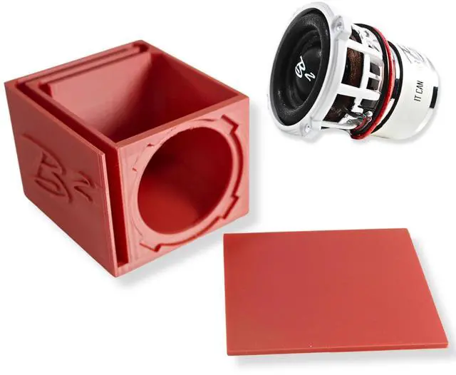 Main image of Single Ported Subwoofer Box Enclosure w/1x Rampage RC2 2" Subwoofer (Red)