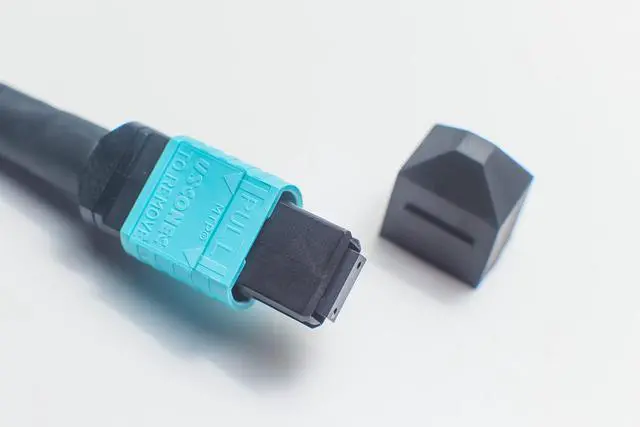 Alt view image 3 of 4 - 12M OM4 MTP MTP 12 Fiber Optic Cable | 100G Plenum Multi-Fiber 50/125 MTP to MTP Multimode Jumper 12 Meter (39.37ft) | B Type Polarity | 1/10/40/100g mmf qsfp 100gbase 12f MTP