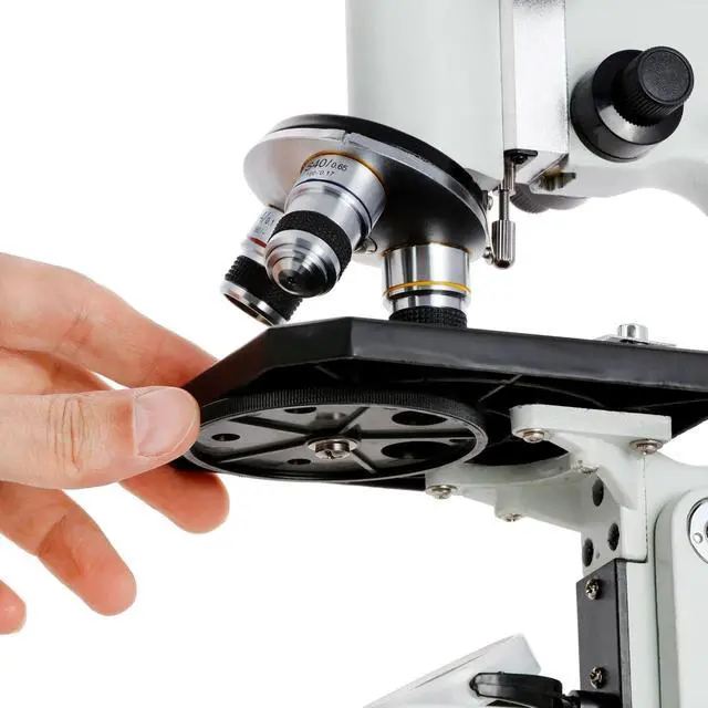Alt view image 3 of 4 - M60C-ABS-PS25-WM Beginner Microscope Kit, Mirror Illumination, WF10x and WF20x Eyepieces, 40x-1000x Magnification, Includes Case, Set of 25 Prepared Slides, and Book