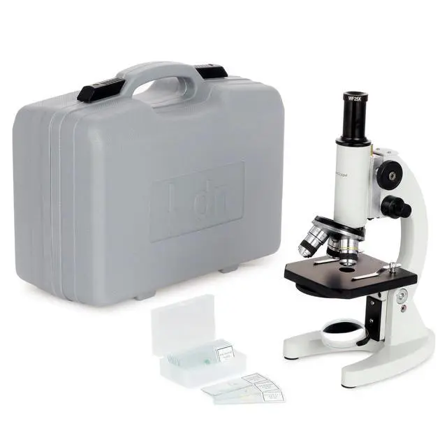 Alt view image 4 of 4 - M60C-ABS-PS25-WM Beginner Microscope Kit, Mirror Illumination, WF10x and WF20x Eyepieces, 40x-1000x Magnification, Includes Case, Set of 25 Prepared Slides, and Book