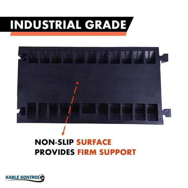 Alt view image 3 of 4 - Atlas Heavy Duty Cable Protector Ramp - 3 Channel - 1 Pc - 35 Long Black & Orange 23800 Lbs Capacity - Rubber Speed Bump Wire Protector Cord Cover CP9982-OR