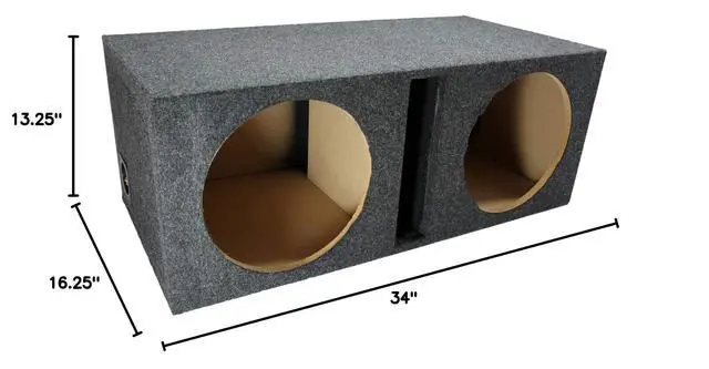 Alt view image 6 of 6 - Dual 12" Sub Box Vented Port Subwoofer Enclosure Bundled with (2) C12 Comp 600 Watts Peak