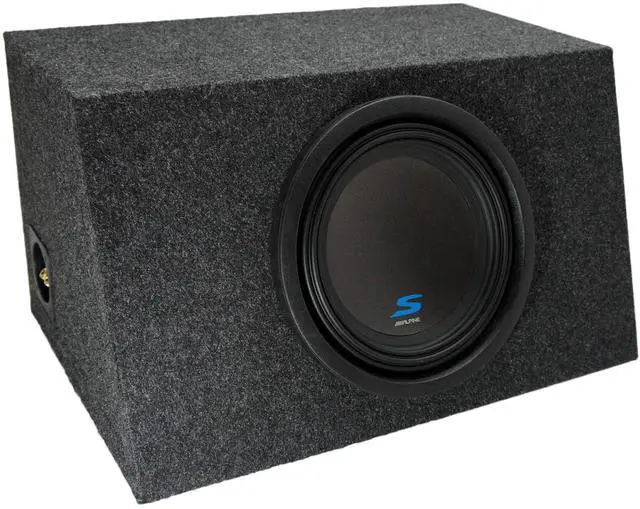 Main image of Universal Car Audio Custom Hatchback Sealed Single 10" Sub Enclosure Alpine S-W10D4 Type S Subwoofer Loaded Box Package