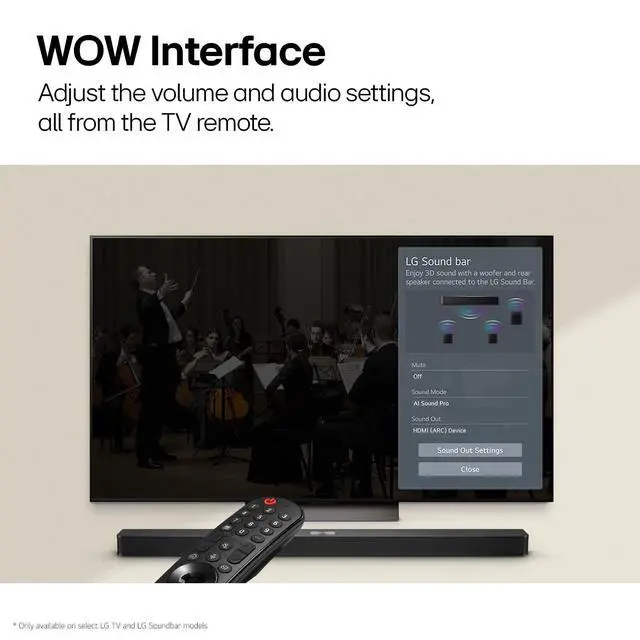 Alt view image 4 of 6 - S40T 2.1 ch.Soundbar with Wireless Subwoofer, TV Synergy, Wow Interface, AI Sound Pro