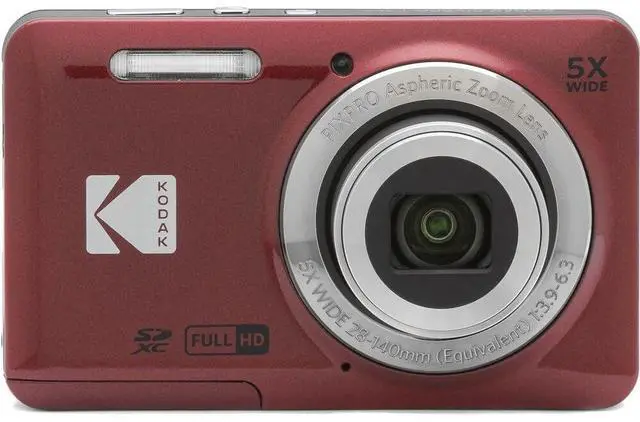 Alt view image 2 of 4 - PIXPRO FZ55 Digital Camera, 16MP Compact Point & Shoot, 5X Optical Zoom, 28mm Wide Angle Lens, 1080P Full HD Video, Red + Camera Case & 32GB SD Card