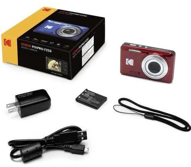 Alt view image 4 of 4 - PIXPRO FZ55 Digital Camera, 16MP Compact Point & Shoot, 5X Optical Zoom, 28mm Wide Angle Lens, 1080P Full HD Video, Red + Camera Case & 32GB SD Card