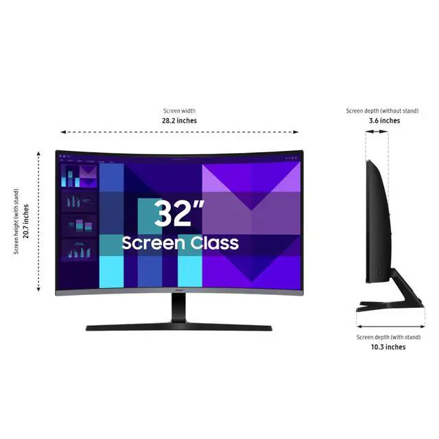 Alt view image 3 of 4 - 32-inch S3 (S39GD) FHD 100Hz Curved Monitor, Game Mode, Eye Saver Mode, Multiple Connectivity with HDMI Port, Built-in Speakers, LS32D39DGANXZA, 2025