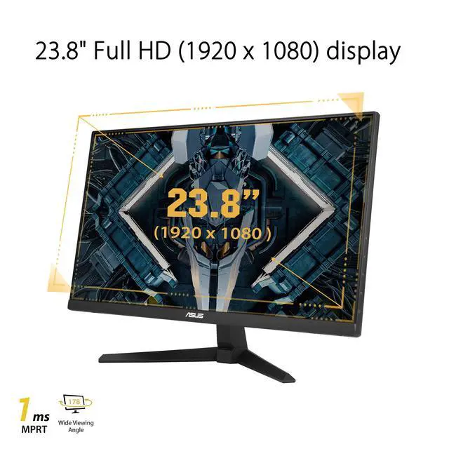 Alt view image 2 of 4 - TUF Gaming 24 1080P Monitor (VG247Q1A) - Full HD, 165Hz (Supports 144Hz), 1ms, Extreme Low Motion Blur, Adaptive-sync, FreeSync Premium, Shadow Boost, Speakers, Eye Care, HDMI, DisplayPort