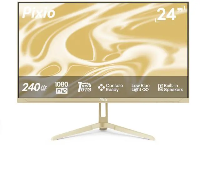 Main image of PX249 Wave Champagne Gold 24 inch 240Hz Refresh Rate FHD 1080p Resolution Fast IPS Panel 1ms GTG Response Time Built-in Speakers Gaming Monitor with Adaptive Sync